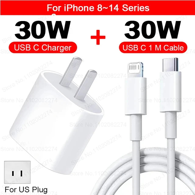 VoltEdge™ 30W Type-C PD Charger & Cable Set for iPhone/iPad