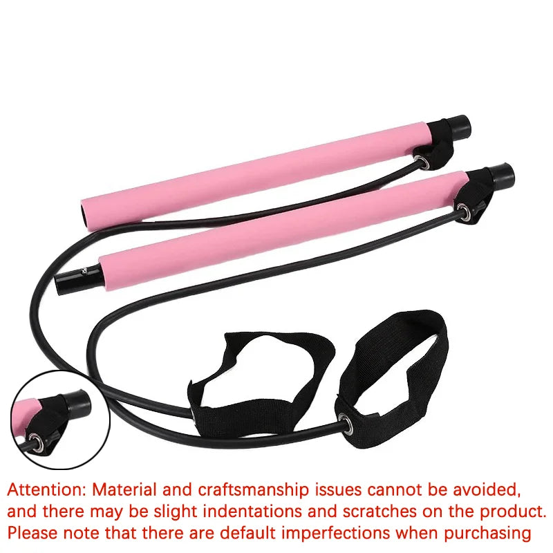Portable Pilates Bar with Resistance Bands – Yoga Stretch, Chest Expander & Back Trainer