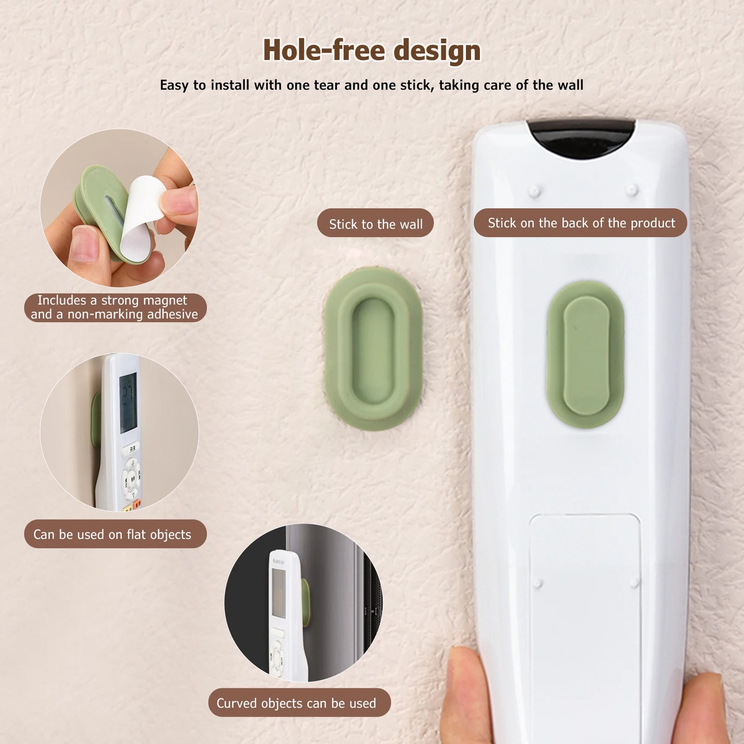 Wall Mounted Remote Control Organiser – Magnetic Self-Adhesive Storage Rack