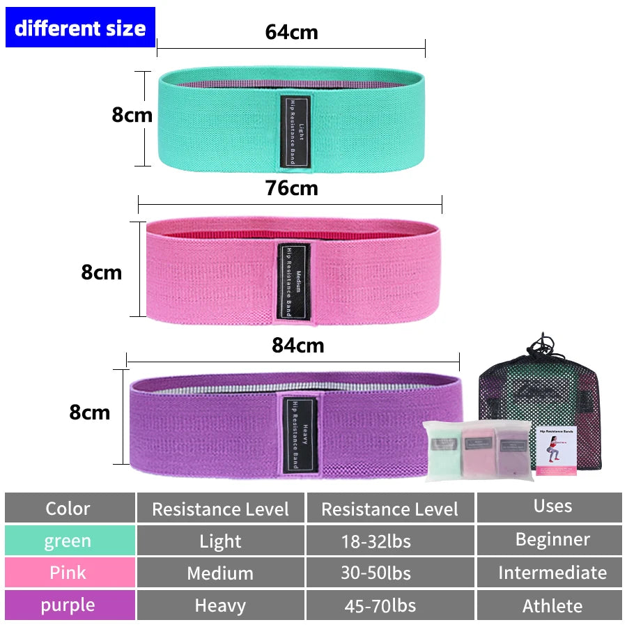 Booty Bands for Women – Fabric Elastic Resistance Loops for Glutes, Legs & Fitness Training