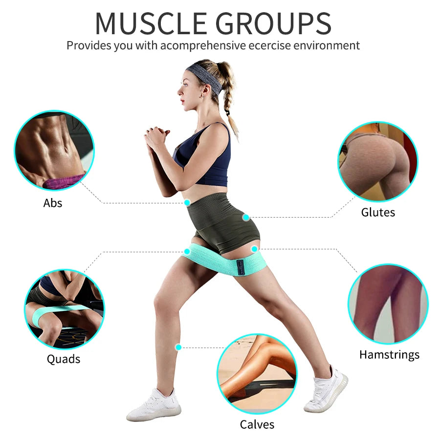 Booty Bands for Women – Fabric Elastic Resistance Loops for Glutes, Legs & Fitness Training