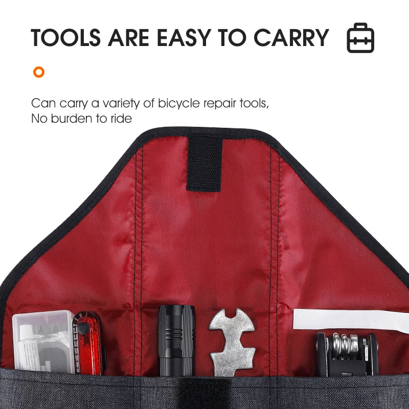 WEST BIKING Bicycle Tool Bag – Foldable Front Frame & Saddle Pouch for Cycling Accessories
