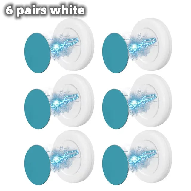12pcs Magnetic Wall Hooks – Remote Control, Key & Socket Organiser Holder