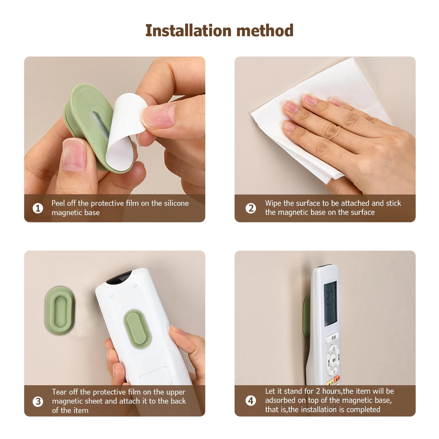 Wall Mounted Remote Control Organiser – Magnetic Self-Adhesive Storage Rack