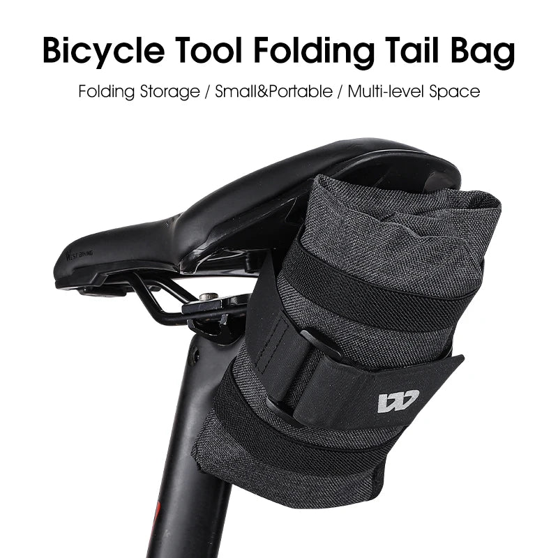 WEST BIKING Bicycle Tool Bag – Foldable Front Frame & Saddle Pouch for Cycling Accessories