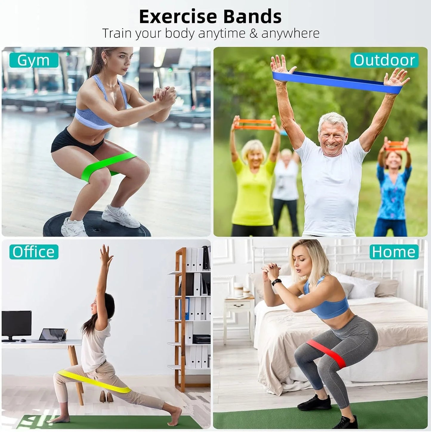 TPE Resistance Bands Set – Elastic Fitness Loops for Strength Training, Yoga & Gym Workout