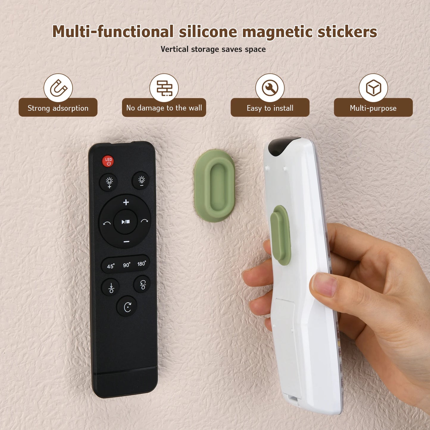Wall Mounted Remote Control Organiser – Magnetic Self-Adhesive Storage Rack