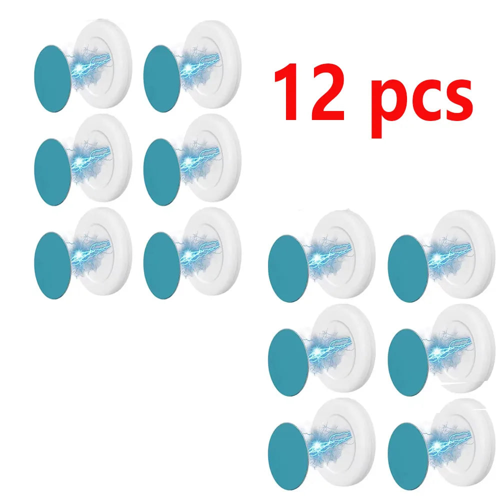 12pcs Magnetic Wall Hooks – Remote Control, Key & Socket Organiser Holder