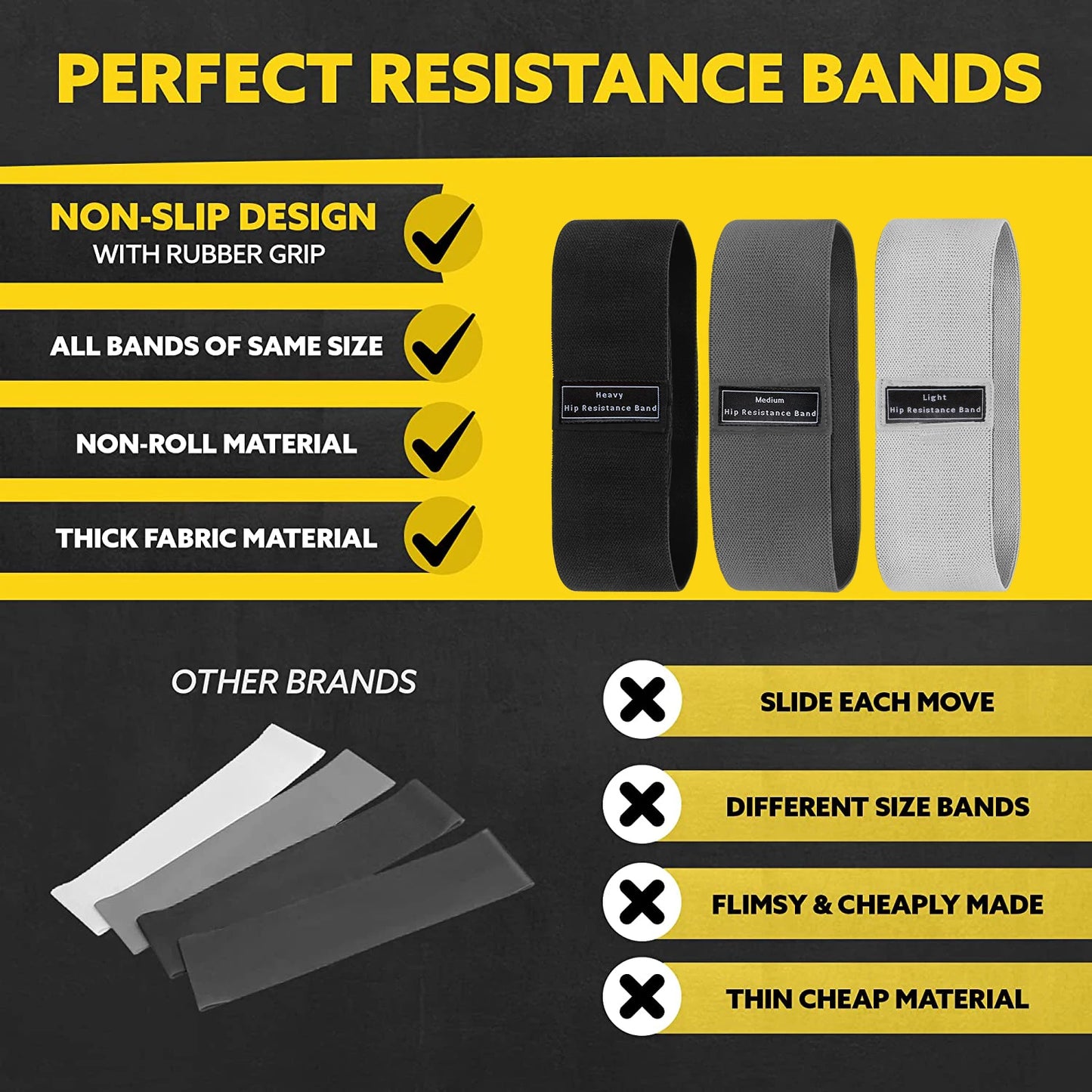Booty Bands for Women – Fabric Elastic Resistance Loops for Glutes, Legs & Fitness Training
