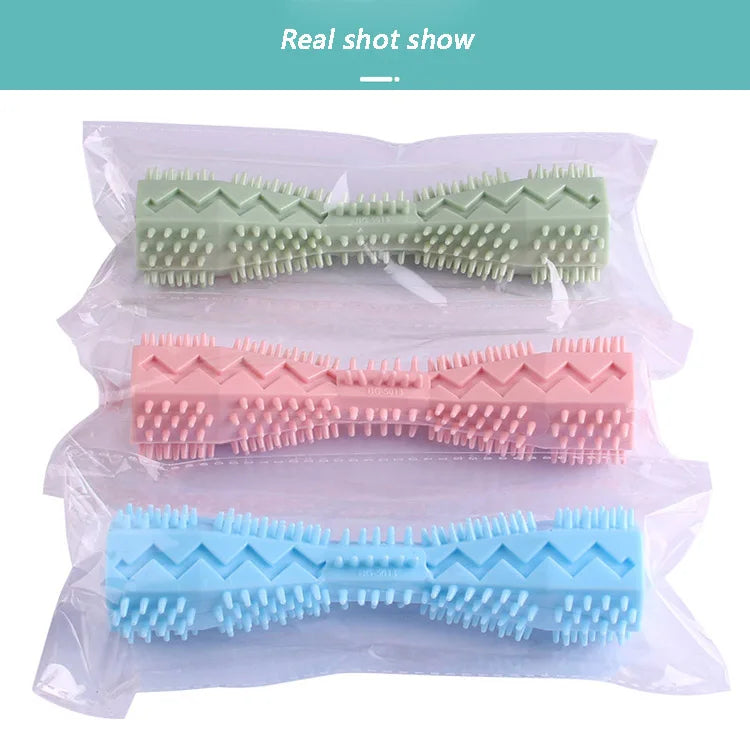 🐾  BrushiBite™ Dog Chew Toothbrush – Soft Rubber Dental Cleaning Toy