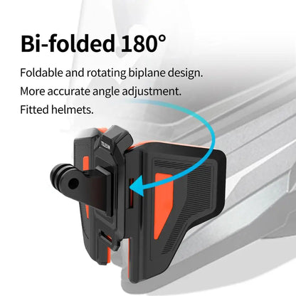 TELESIN Motorcycle Helmet Chin Mount – Foldable Strap Holder for GoPro