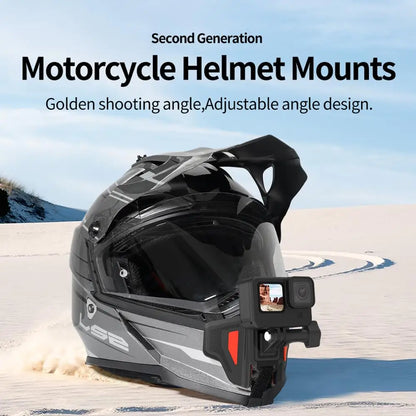 TELESIN Motorcycle Helmet Chin Mount – Foldable Strap Holder for GoPro