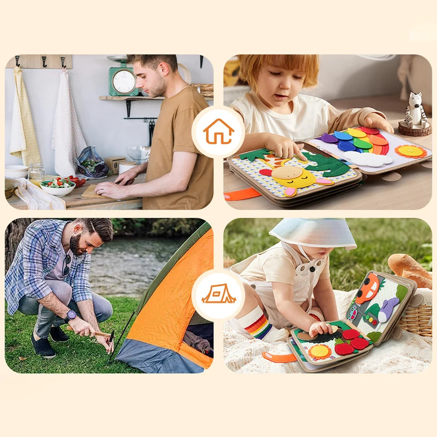 Montessori Soft Cloth Book Baby 3D Educational Toy Color Cognitive First Book