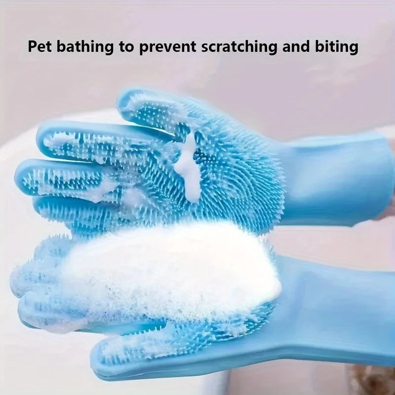💧 SilkPaws Grooming Massage Gloves
