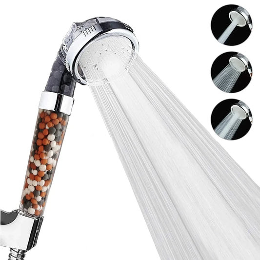 AquaSpa™ High Pressure Shower Head – 3 Functions Water Saving Anion Filter