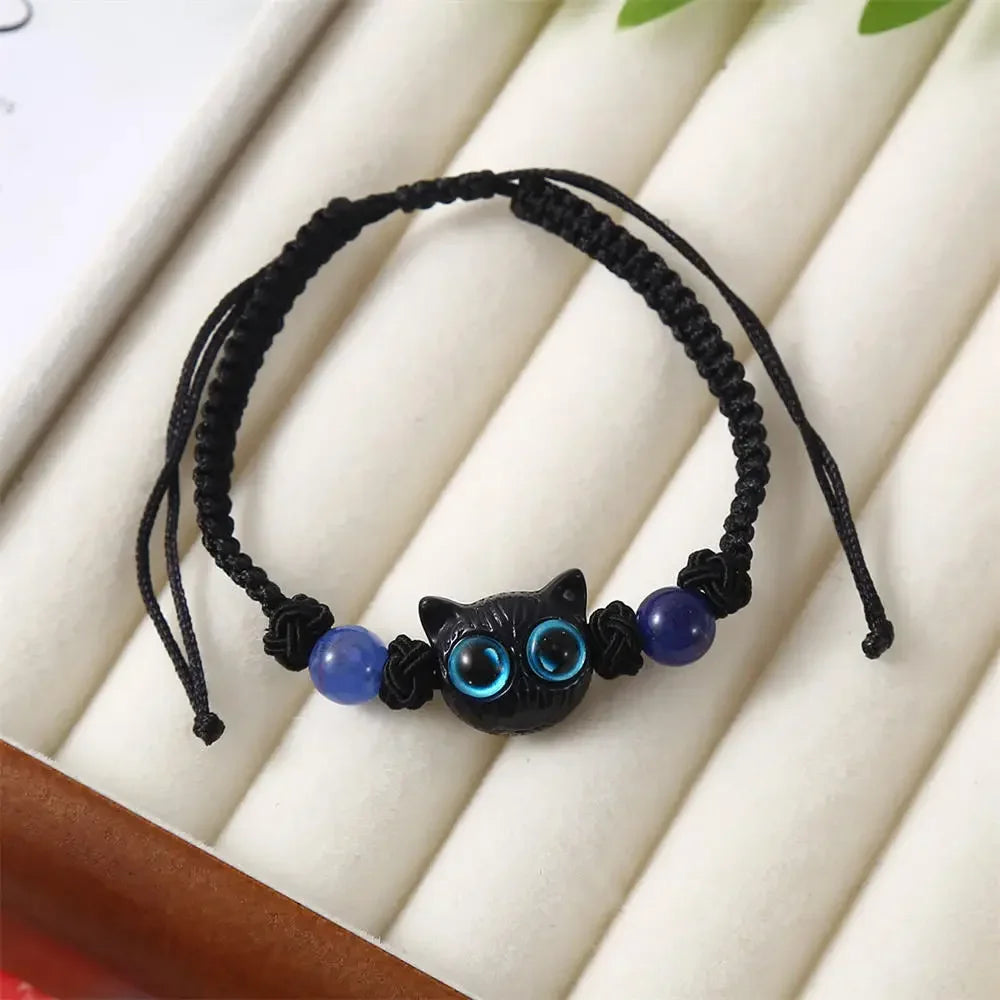 Fashion Luminous Beads Couple Bracelets For Women Men Charm Cat Matching Friend Bracelet Glow In The Dark Jewelry