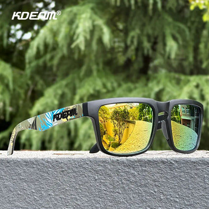 KDEAM KD332 Polarized Mirrored Sunglasses Unisex Square Pink Flash Lens