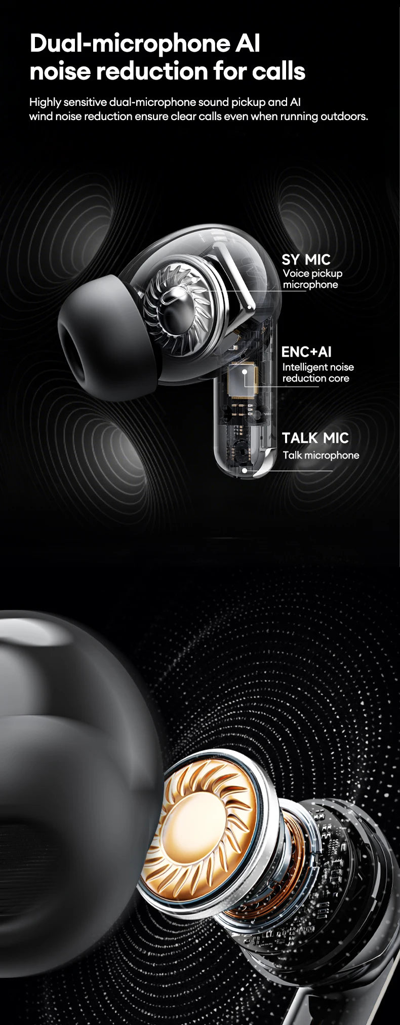 Wireless Bluetooth TWS Headphones for Sports & Office