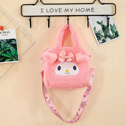🎀  KawaiiSanrio™ Plush Crossbody Bag – Hello Kitty, Kuromi & Melody Handbag