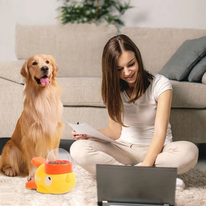 Interactive Dog Feeder Toy with Press-to-Dispense Snack Function