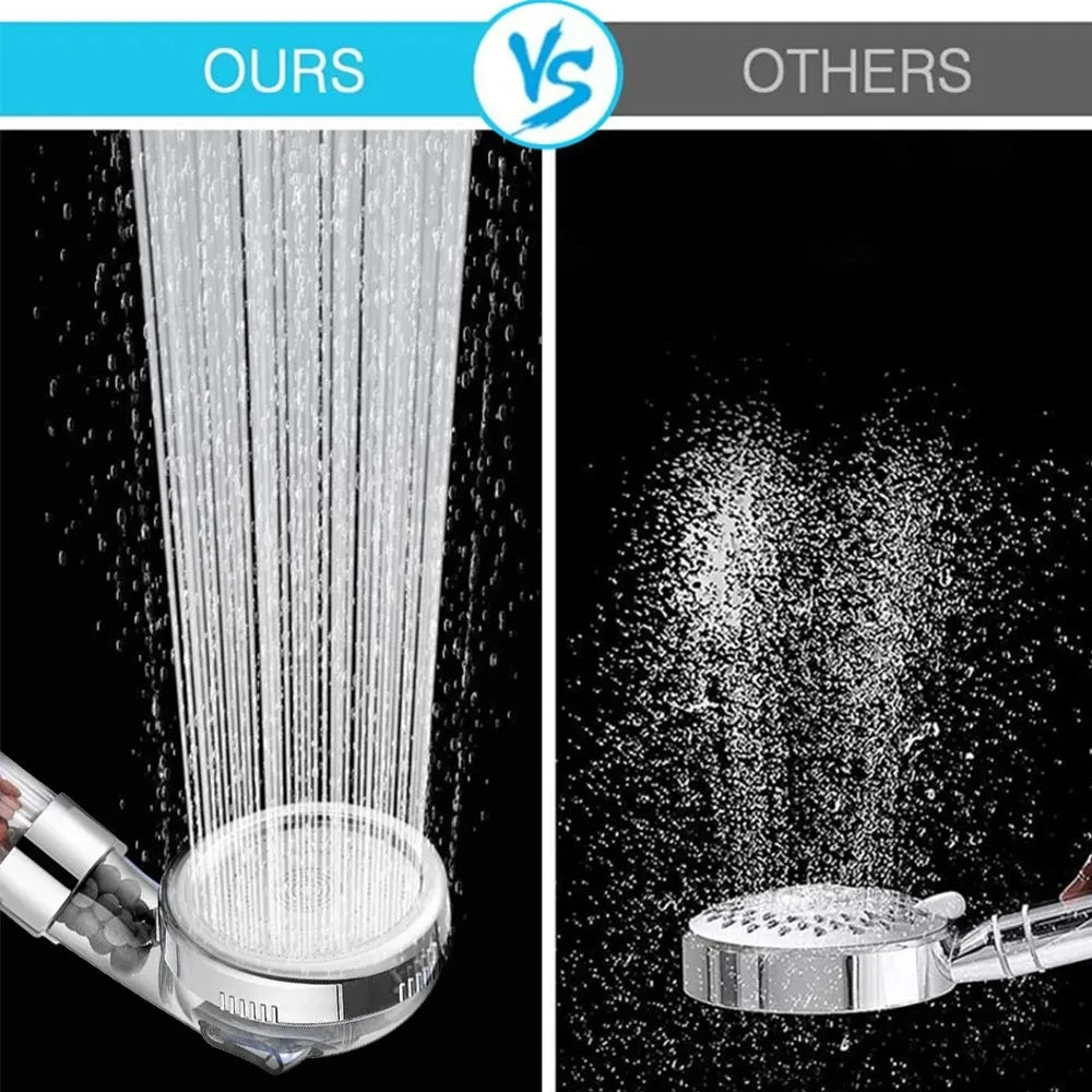 AquaSpa™ High Pressure Shower Head – 3 Functions Water Saving Anion Filter