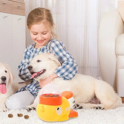 Interactive Dog Feeder Toy with Press-to-Dispense Snack Function