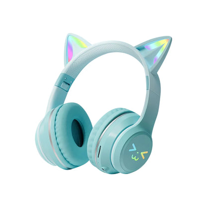 "RGB Cat Ear Bluetooth Headphones for Kids"