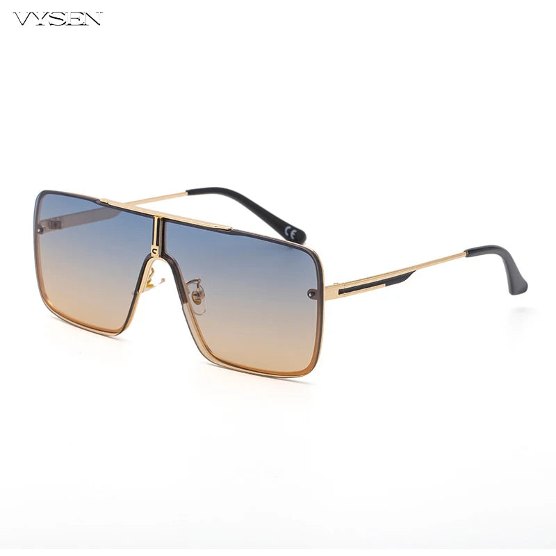 Luxury Men’s Metal Frame Sunglasses – Oversized Retro Square Eyewear