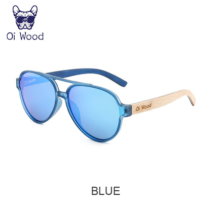 Oi Wood Polarized Sunglasses Wooden Frame UV400 Unisex With Original Box