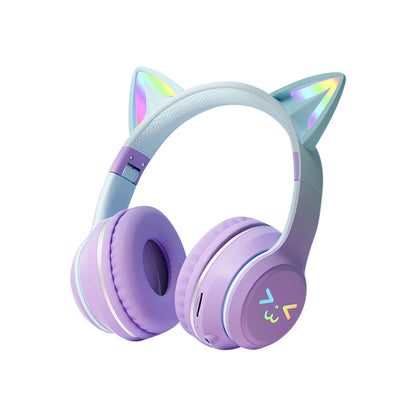 "RGB Cat Ear Bluetooth Headphones for Kids"