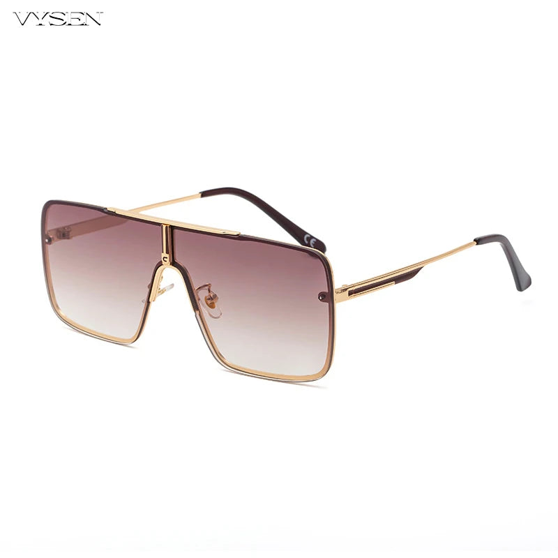 Luxury Men’s Metal Frame Sunglasses – Oversized Retro Square Eyewear