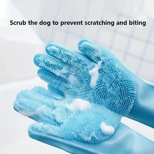 💧 SilkPaws Grooming Massage Gloves