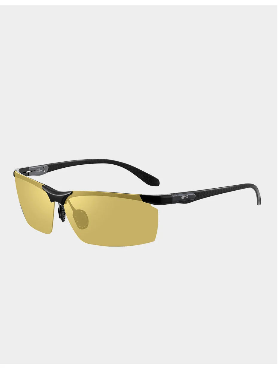 CAPONI Night Driving Glasses Photochromic UV400 Carbon Fiber Yellow HD BSYS8780