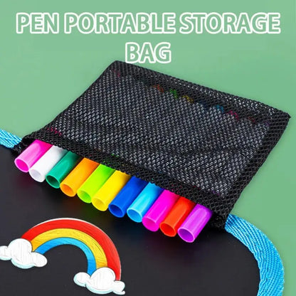 Kids Reusable Doodle Book Erasable Drawing Pad 12 Pens Toddler Travel Painting