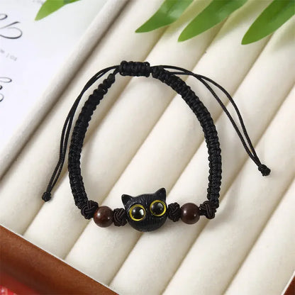Fashion Luminous Beads Couple Bracelets For Women Men Charm Cat Matching Friend Bracelet Glow In The Dark Jewelry
