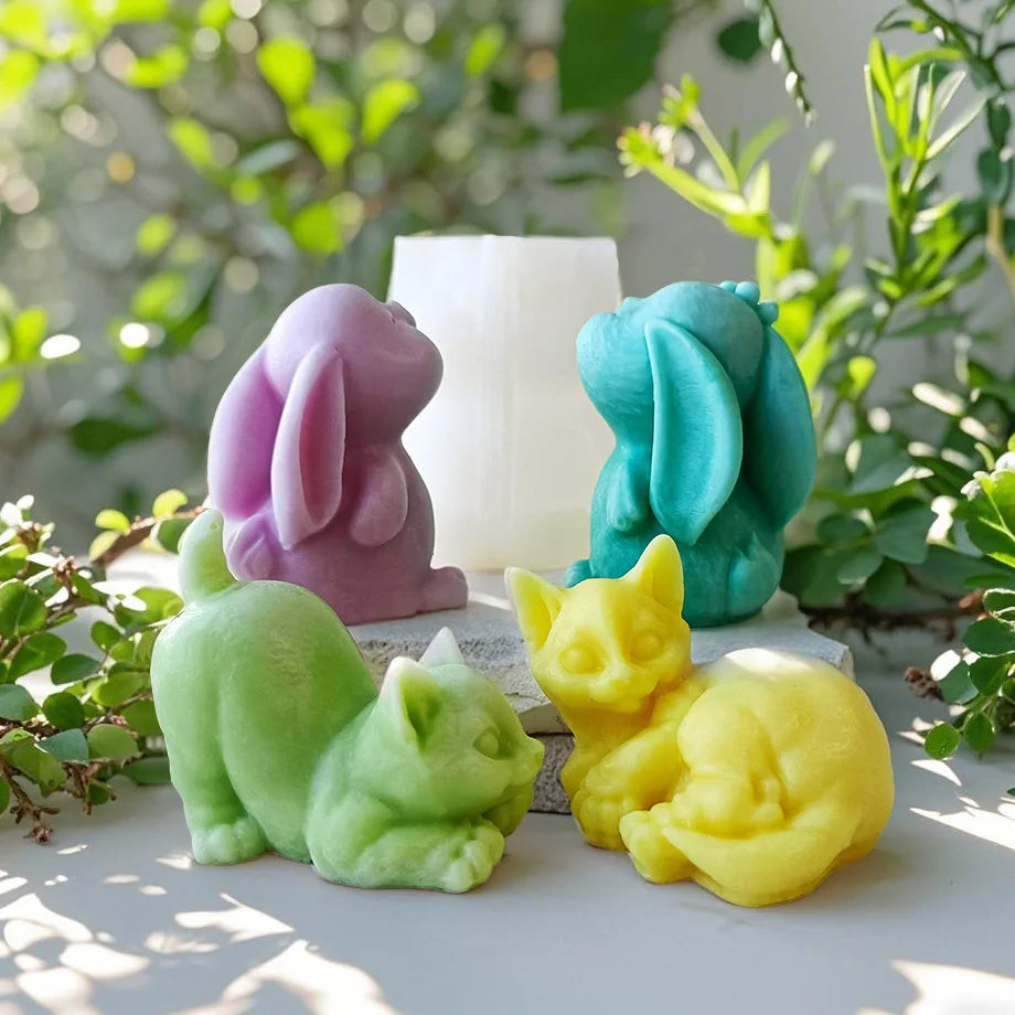 💖TinyPals™ Cute Animal Silicone Mold – Bear, Kitten & Rabbit DIY Crafts