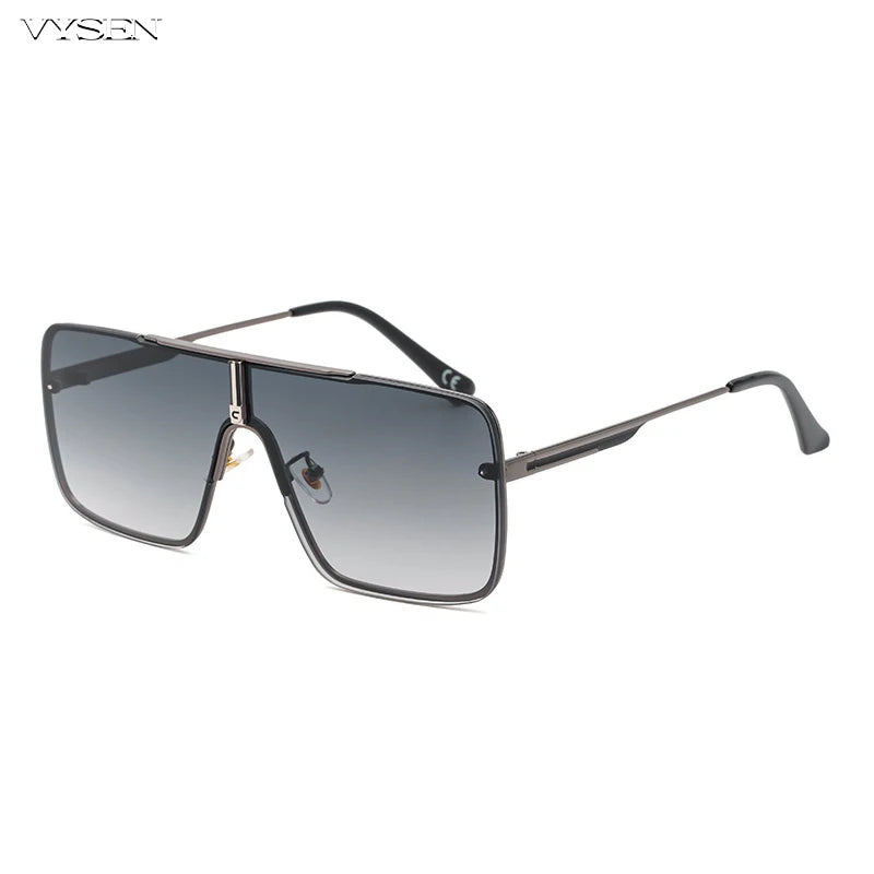 Luxury Men’s Metal Frame Sunglasses – Oversized Retro Square Eyewear