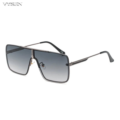 Luxury Men’s Metal Frame Sunglasses – Oversized Retro Square Eyewear