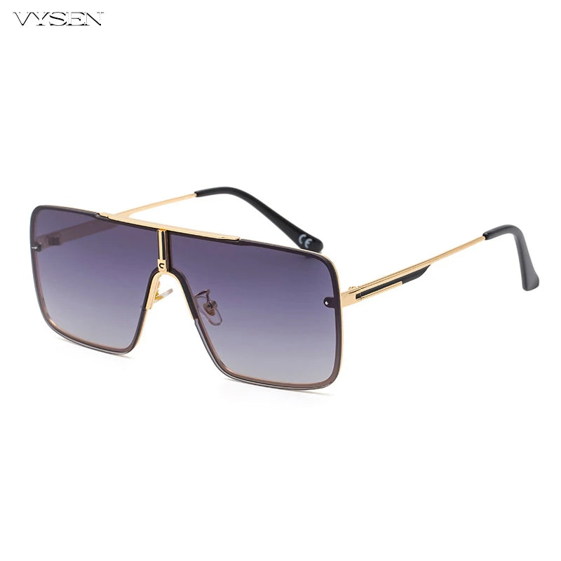 Luxury Men’s Metal Frame Sunglasses – Oversized Retro Square Eyewear