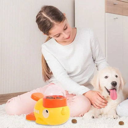 Interactive Dog Feeder Toy with Press-to-Dispense Snack Function