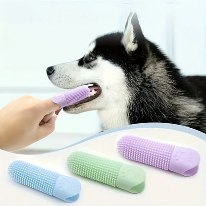 🦷 1. Pet360™ Soft Silicone Finger Toothbrush – 360° Dental Cleaning for Dogs & Cats
