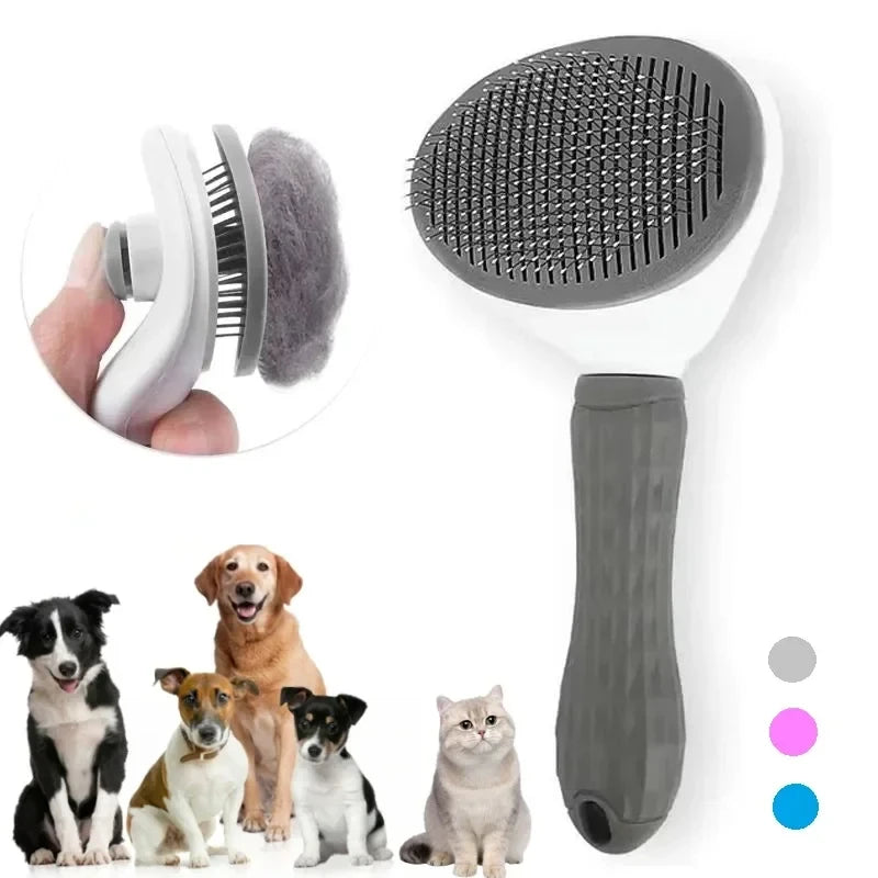 PurrFur™ Self-Cleaning Pet Grooming Brush – Dog & Cat Hair Remover Tool