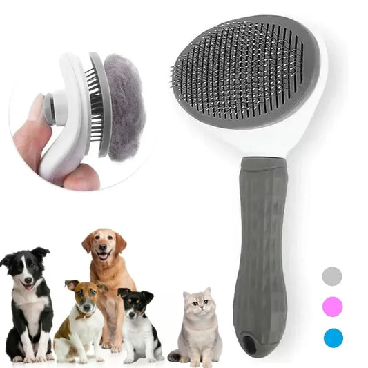 PurrFur™ Self-Cleaning Pet Grooming Brush – Dog & Cat Hair Remover Tool