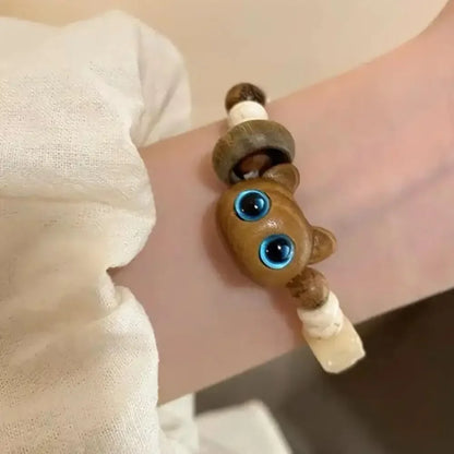 Fashion Luminous Beads Couple Bracelets For Women Men Charm Cat Matching Friend Bracelet Glow In The Dark Jewelry