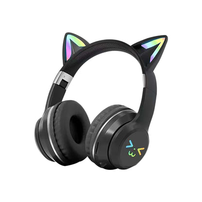 "RGB Cat Ear Bluetooth Headphones for Kids"