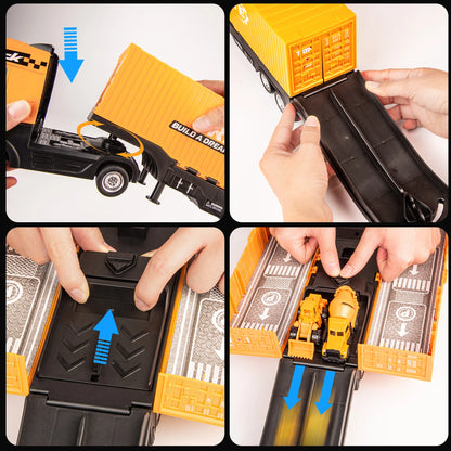 STEM Construction Vehicle Set Alloy Excavator Crane Container Truck Ages 3-8