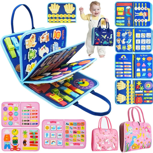 Montessori Busy Board Toddler Sensory Learning Toy Preschool Motor Skills Book