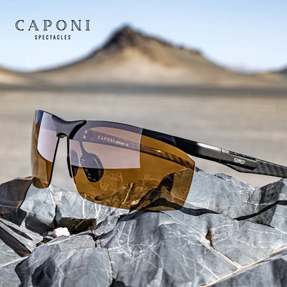 CAPONI Night Driving Glasses Photochromic UV400 Carbon Fiber Yellow HD BSYS8780