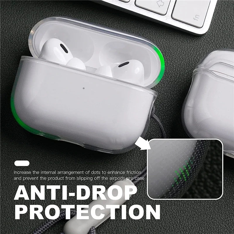 AirShell™ Transparent TPU Case for AirPods Pro 2/3 – Includes Lanyard Strap