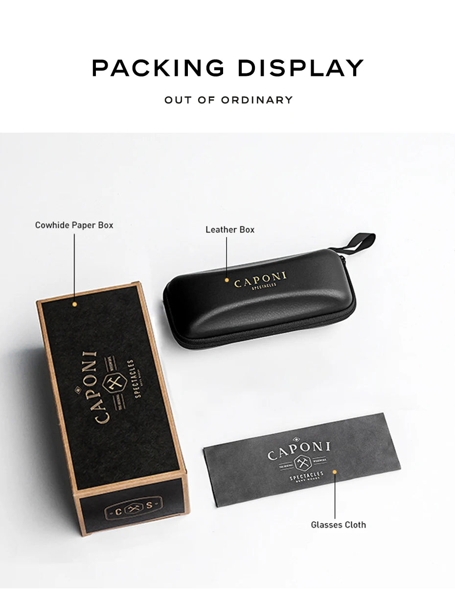 CAPONI Night Driving Glasses Photochromic UV400 Carbon Fiber Yellow HD BSYS8780